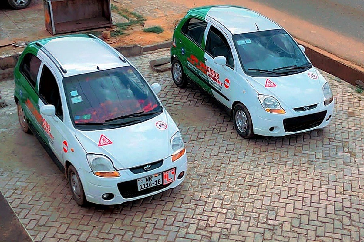 Two training cars at the academy